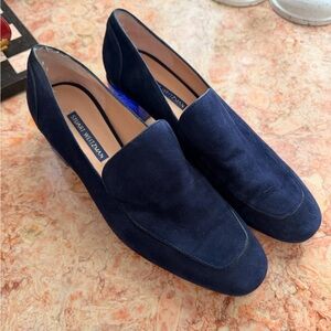 Stuart Weitzman Carmella Blue Suede Loafers
